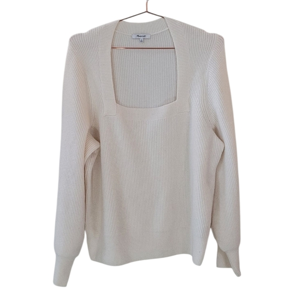MADEWELL Cream Melwood Square Neck Pullover Sweater Size 2X - Picture 1 of 12